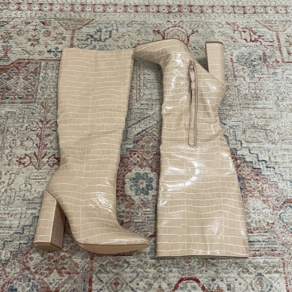 Nude tall boots